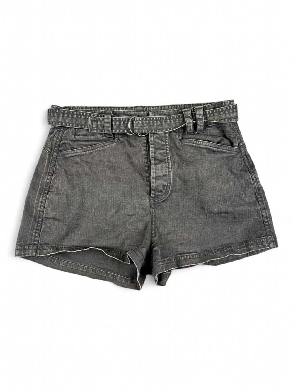 Free People Washed High-Rise Belted Utility Shorts Size 2